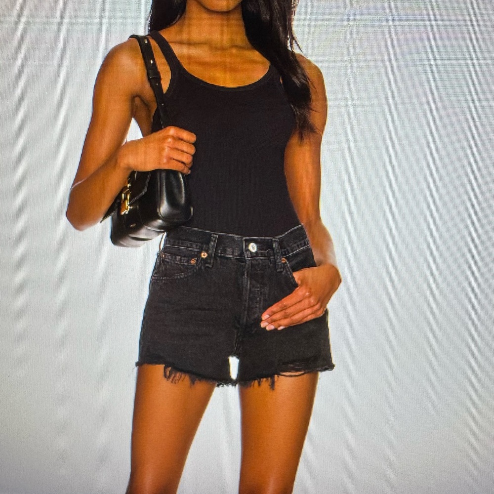 Agolde Parker denim short black